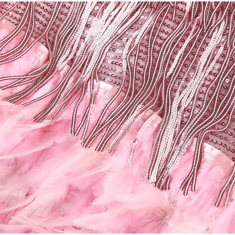 Amelia | Women's Festive Feather Cocktail Dress