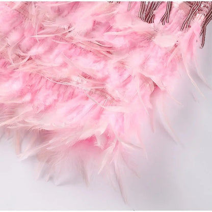 Amelia | Women's Festive Feather Cocktail Dress