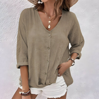 Marcia | Women's Relaxed Button-Up Casual Blouse