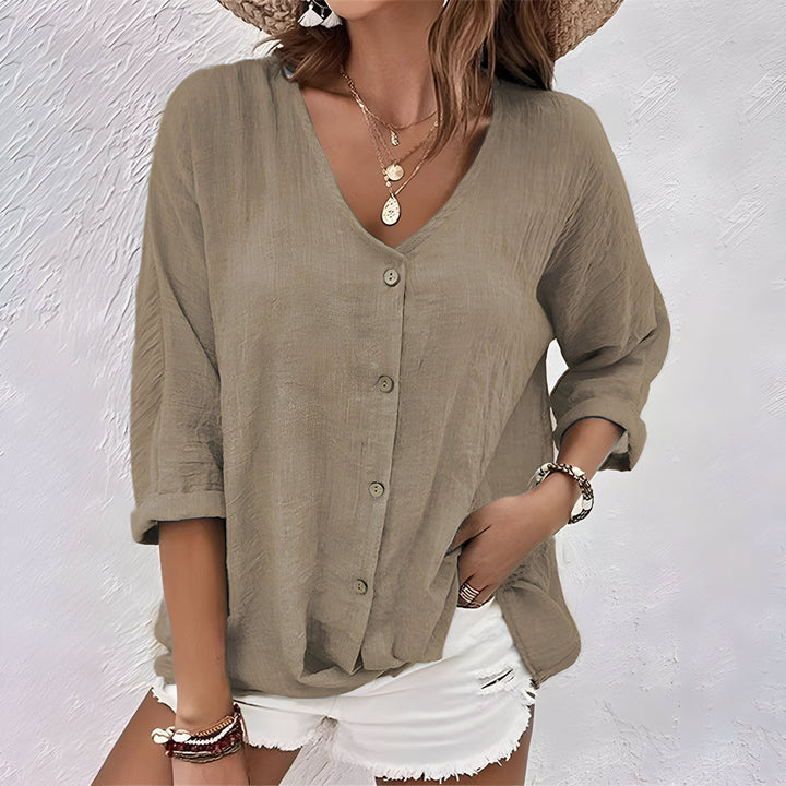 Marcia | Women's Relaxed Button-Up Casual Blouse