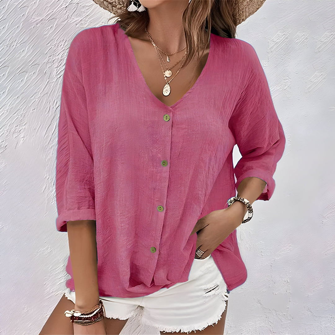 Marcia | Women's Relaxed Button-Up Casual Blouse