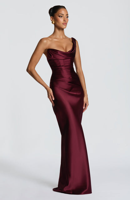 Piper | Women's One Shoulder Satin Evening Dress