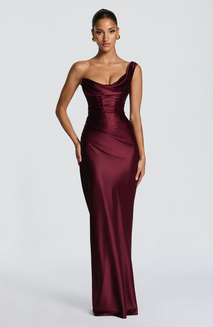 Piper | Women's One Shoulder Satin Evening Dress