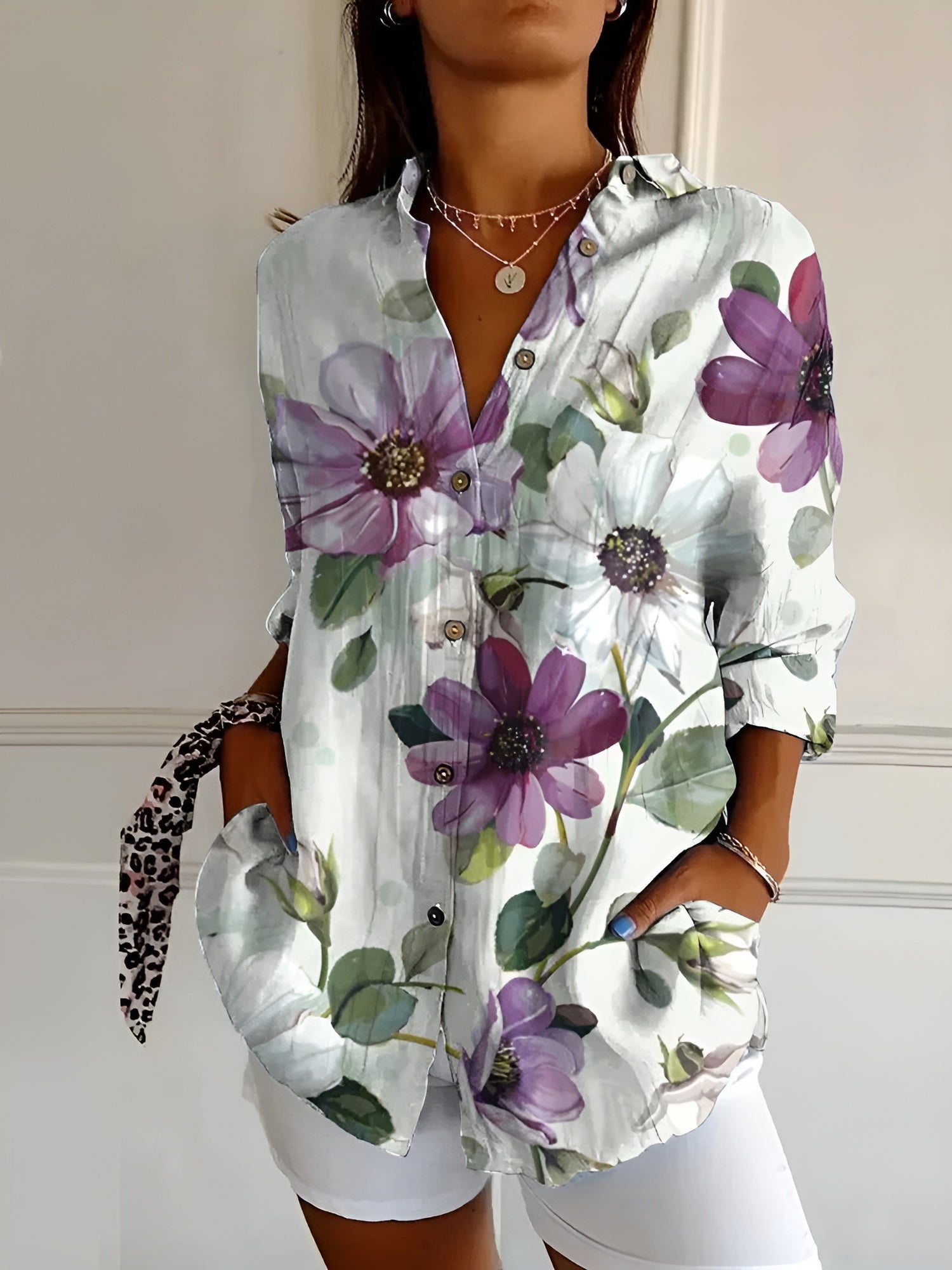 Maia | Light Floral Summer Blouse