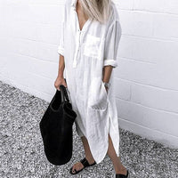 Eva | Women's Summer Linen Shirt Dress
